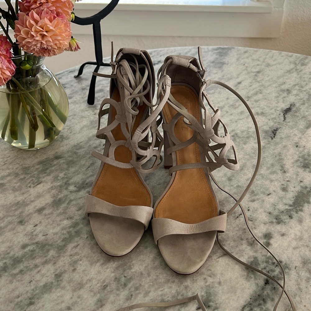 Schutz caged strap up heels